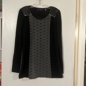 P. Luca Milano black/gray tunic zip detail